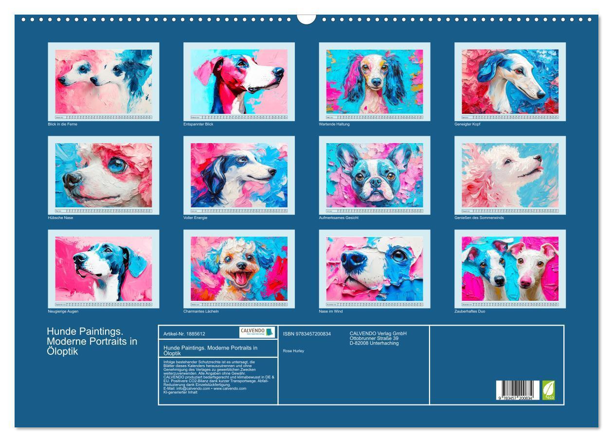 Bild: 9783457200834 | Hunde Paintings. Moderne Portraits in Öloptik (Wandkalender 2025...