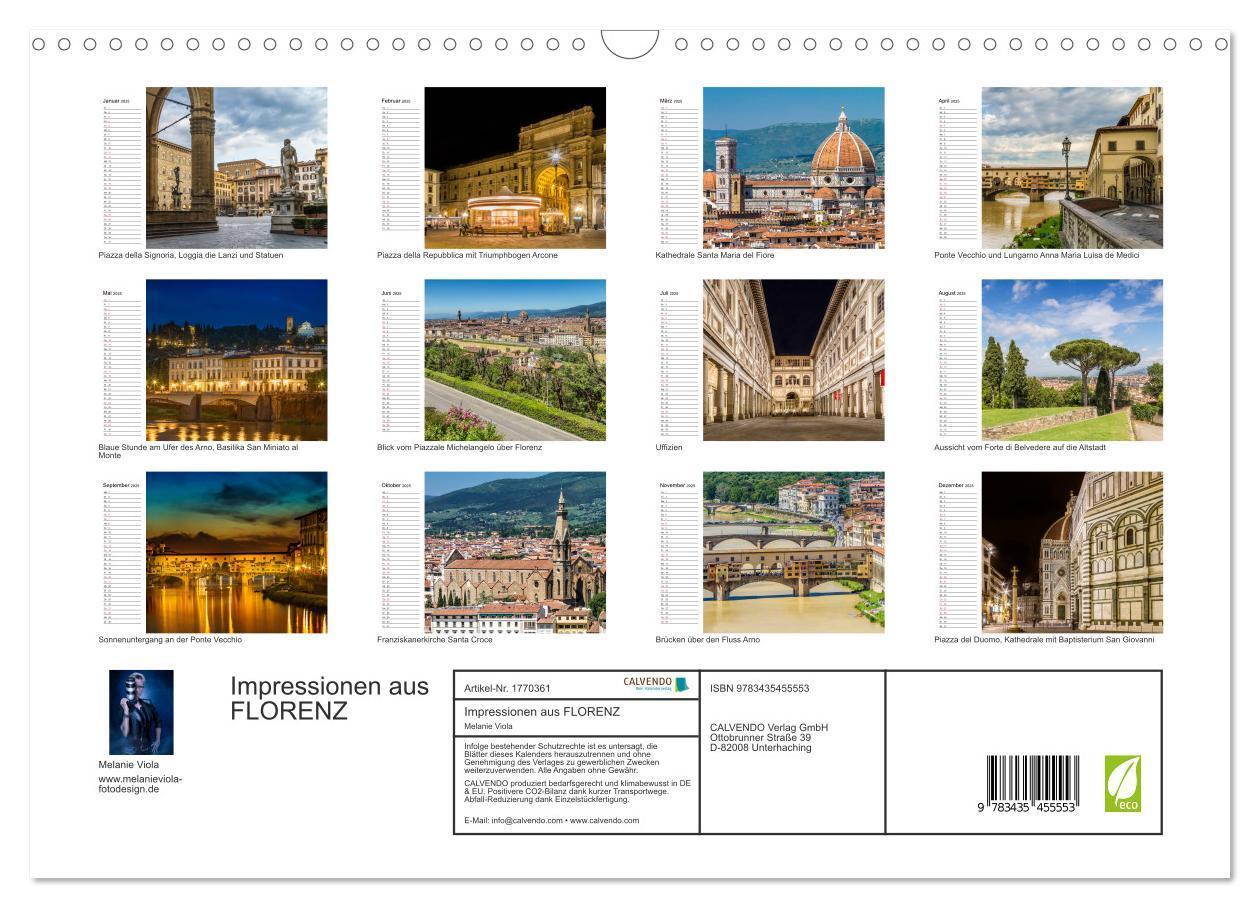 Bild: 9783435455553 | Impressionen aus FLORENZ (Wandkalender 2025 DIN A3 quer), CALVENDO...