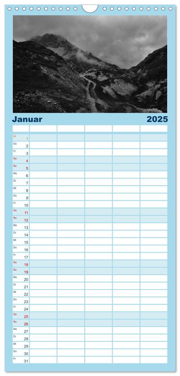 Bild: 9783457113561 | Familienplaner 2025 - Alpenüberquerung mit 5 Spalten (Wandkalender,...