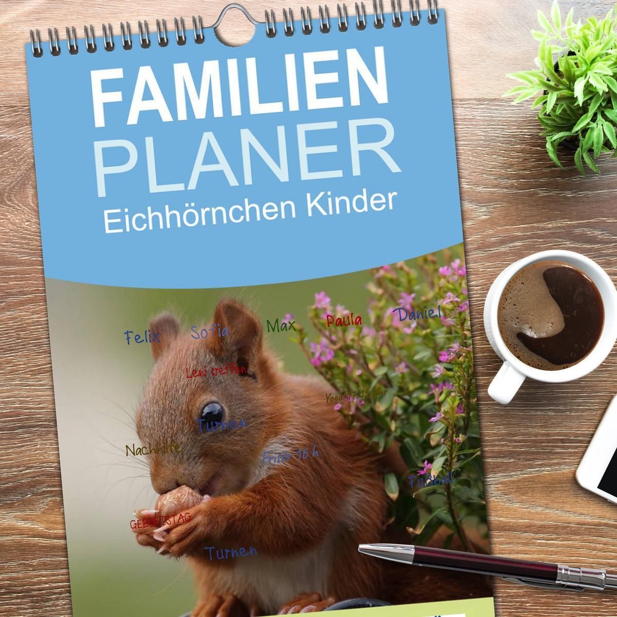 Bild: 9783457124130 | Familienplaner 2025 - Eichhörnchen Kinder mit 5 Spalten...