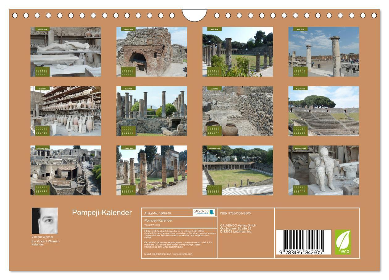 Bild: 9783435842605 | Pompeji-Kalender (Wandkalender 2025 DIN A4 quer), CALVENDO...