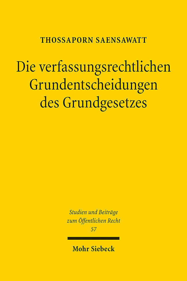 Cover: 9783161611148 | Die verfassungsrechtlichen Grundentscheidungen des Grundgesetzes | XVI