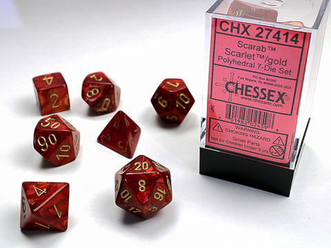 Cover: 601982024598 | Scarab® Polyhedral Scarlet™/gold 7-Die Set | deutsch | Chessex