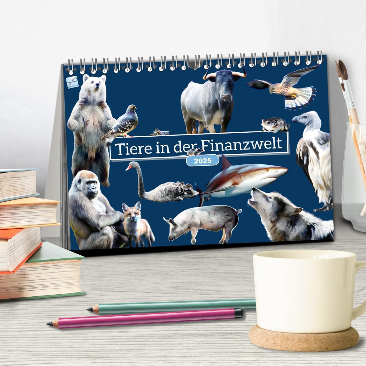 Bild: 9783383942501 | Tiere in der Finanzwelt 2025 (Tischkalender 2025 DIN A5 quer),...