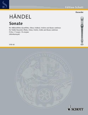 Cover: 9790001099318 | Sonate 2 F | Georg Friedrich Händel | Buch | Schott Music