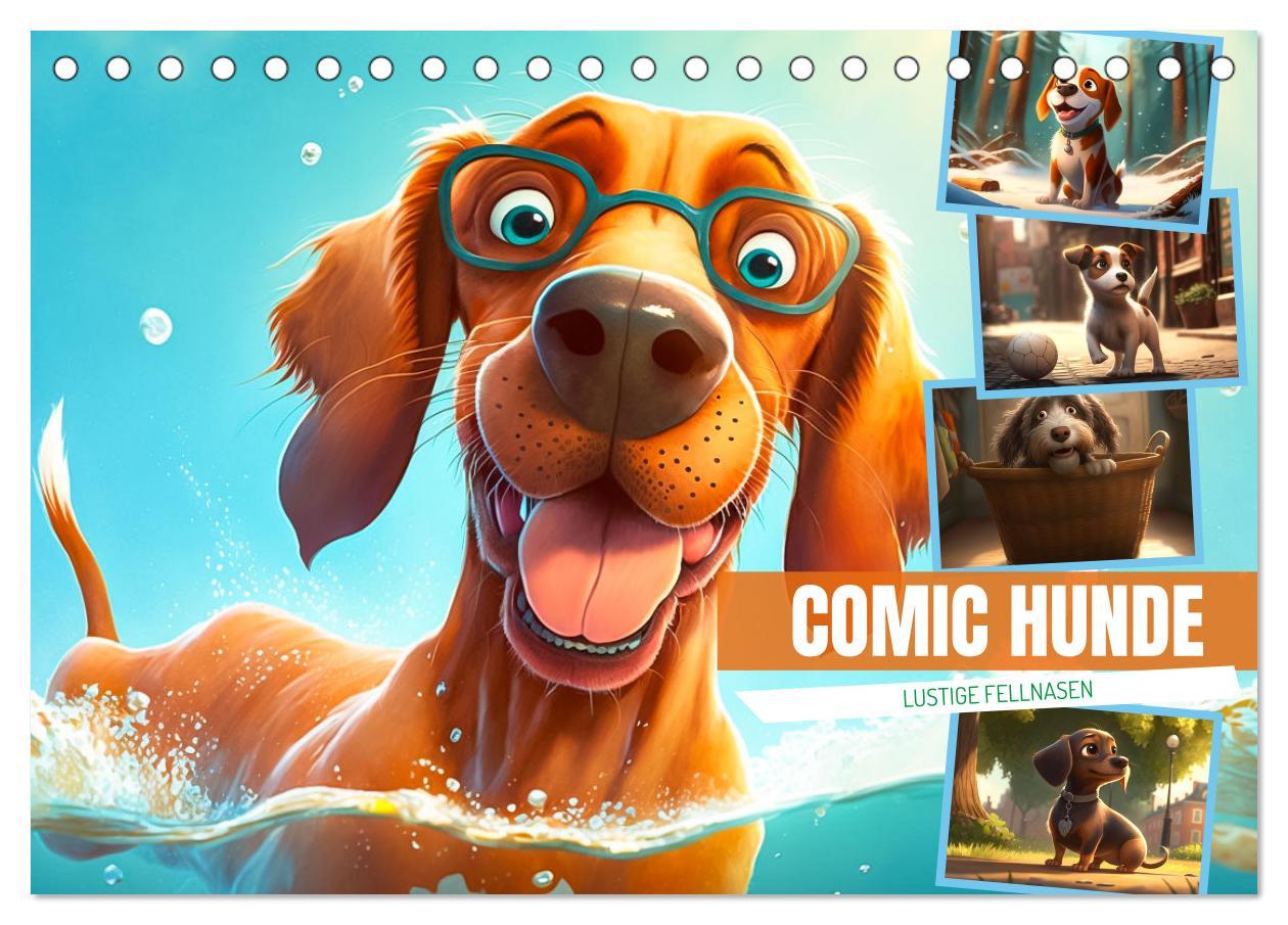 Cover: 9783383870705 | Comic Hunde (Tischkalender 2025 DIN A5 quer), CALVENDO Monatskalender