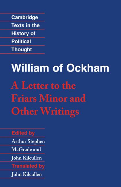 Cover: 9780521358040 | William of Ockham | 'a Letter to the Friars Minor' and Other Writings