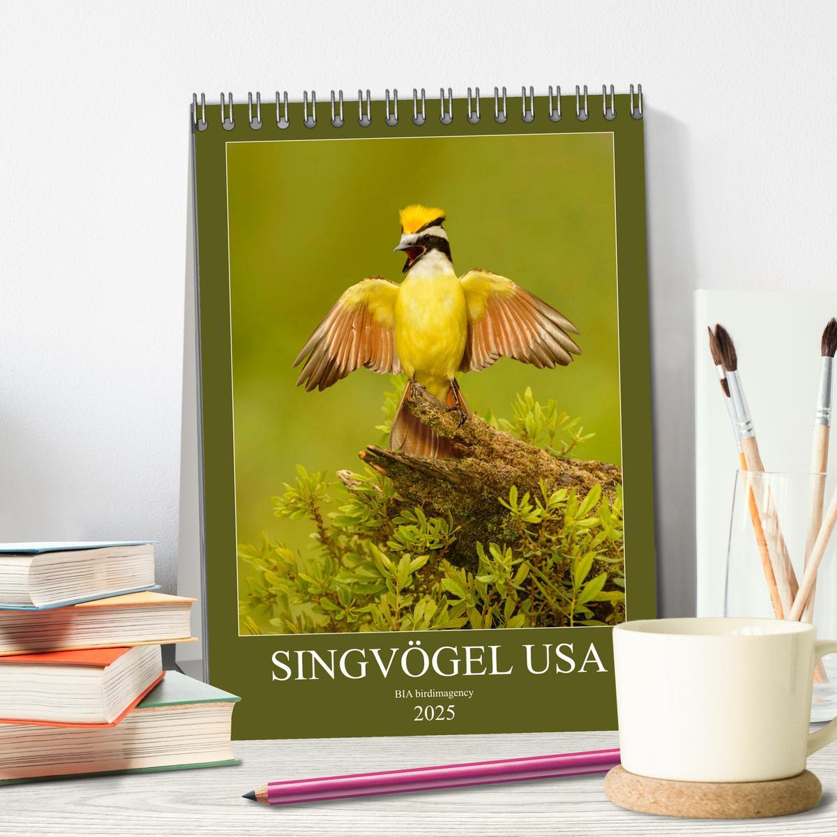 Bild: 9783435986446 | Singvögel USA (Tischkalender 2025 DIN A5 hoch), CALVENDO...