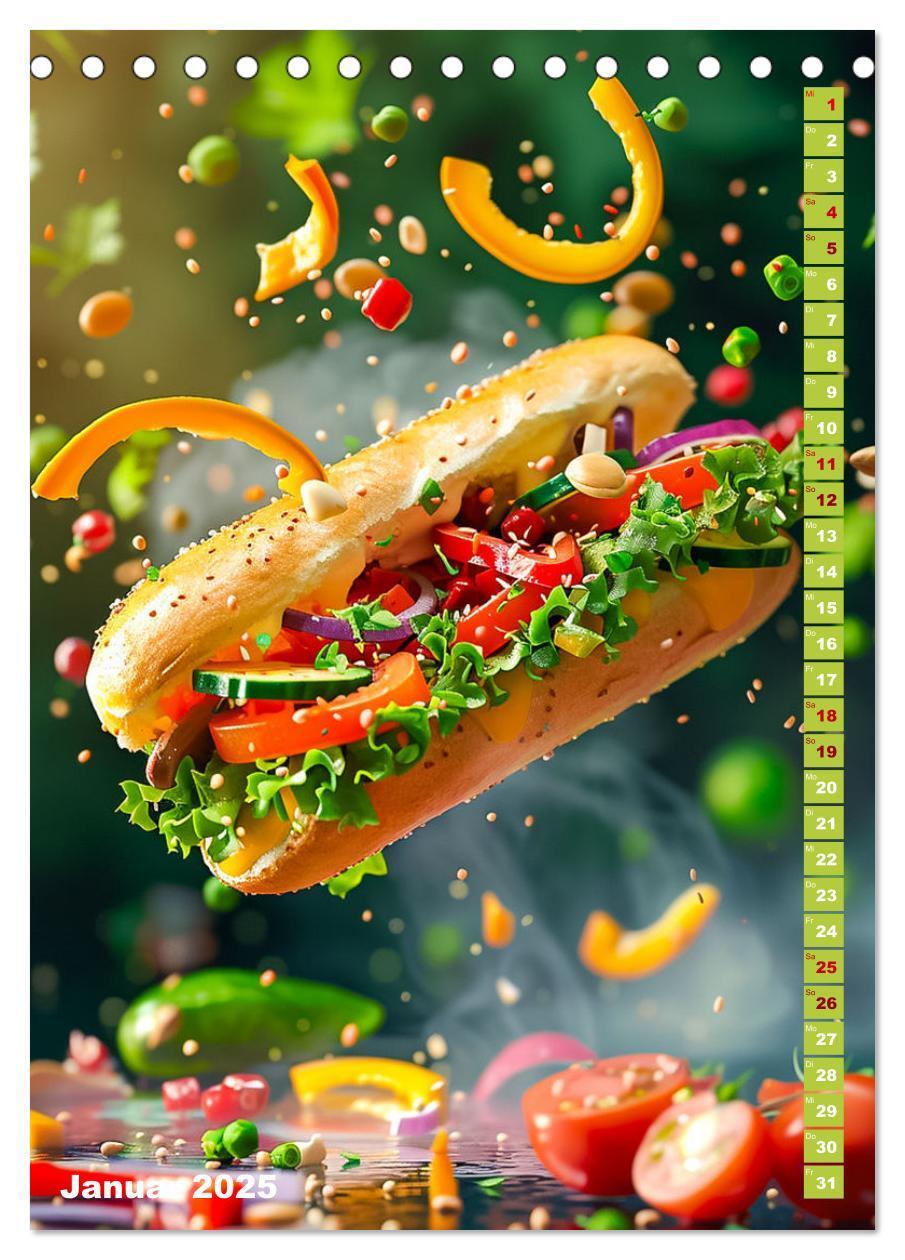 Bild: 9783383825392 | Leckeres Fast Food (Tischkalender 2025 DIN A5 hoch), CALVENDO...