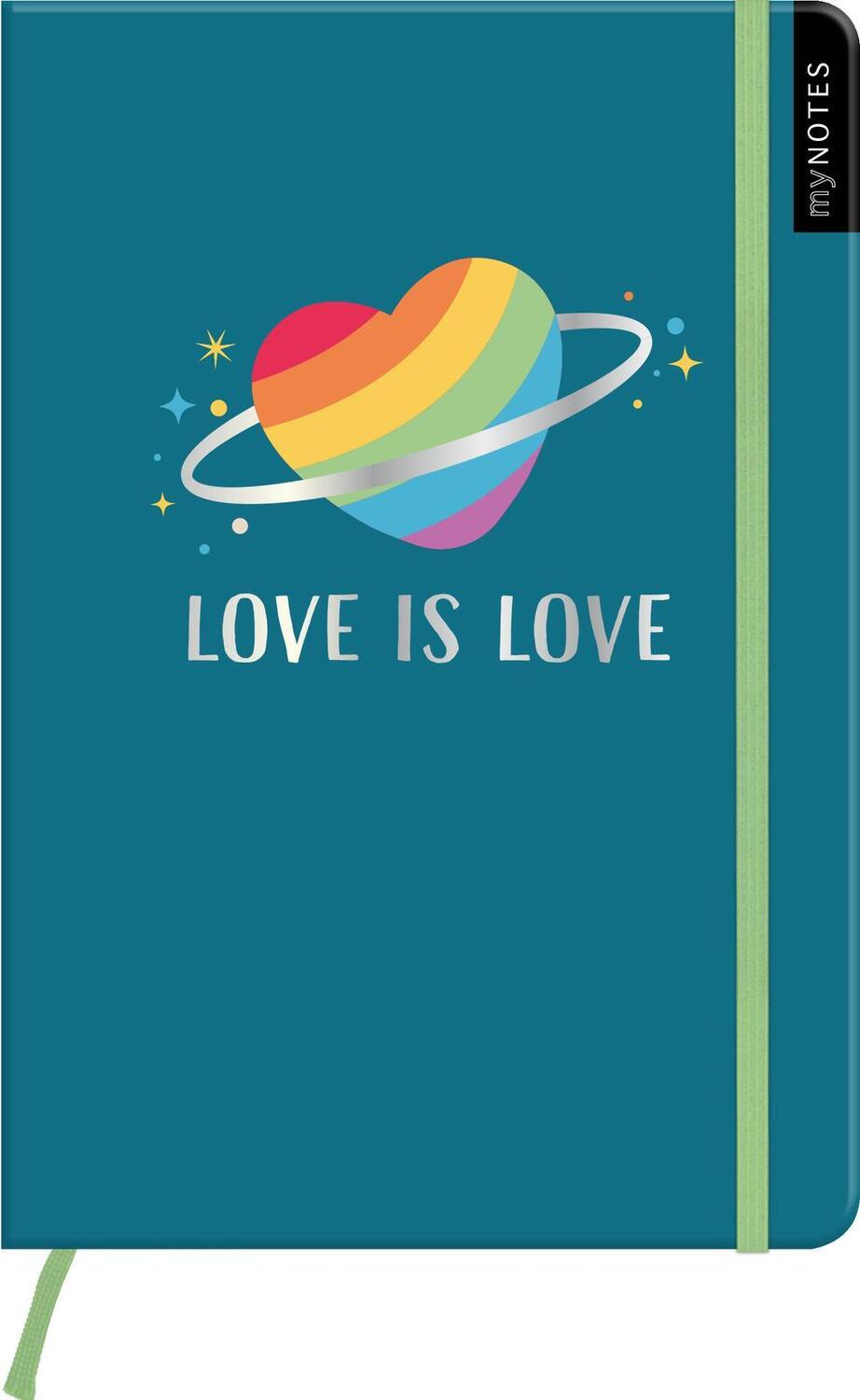 Bild: 4014489126584 | myNOTES Notizbuch A5: Love is Love | Notebook medium, gepunktet | 2022