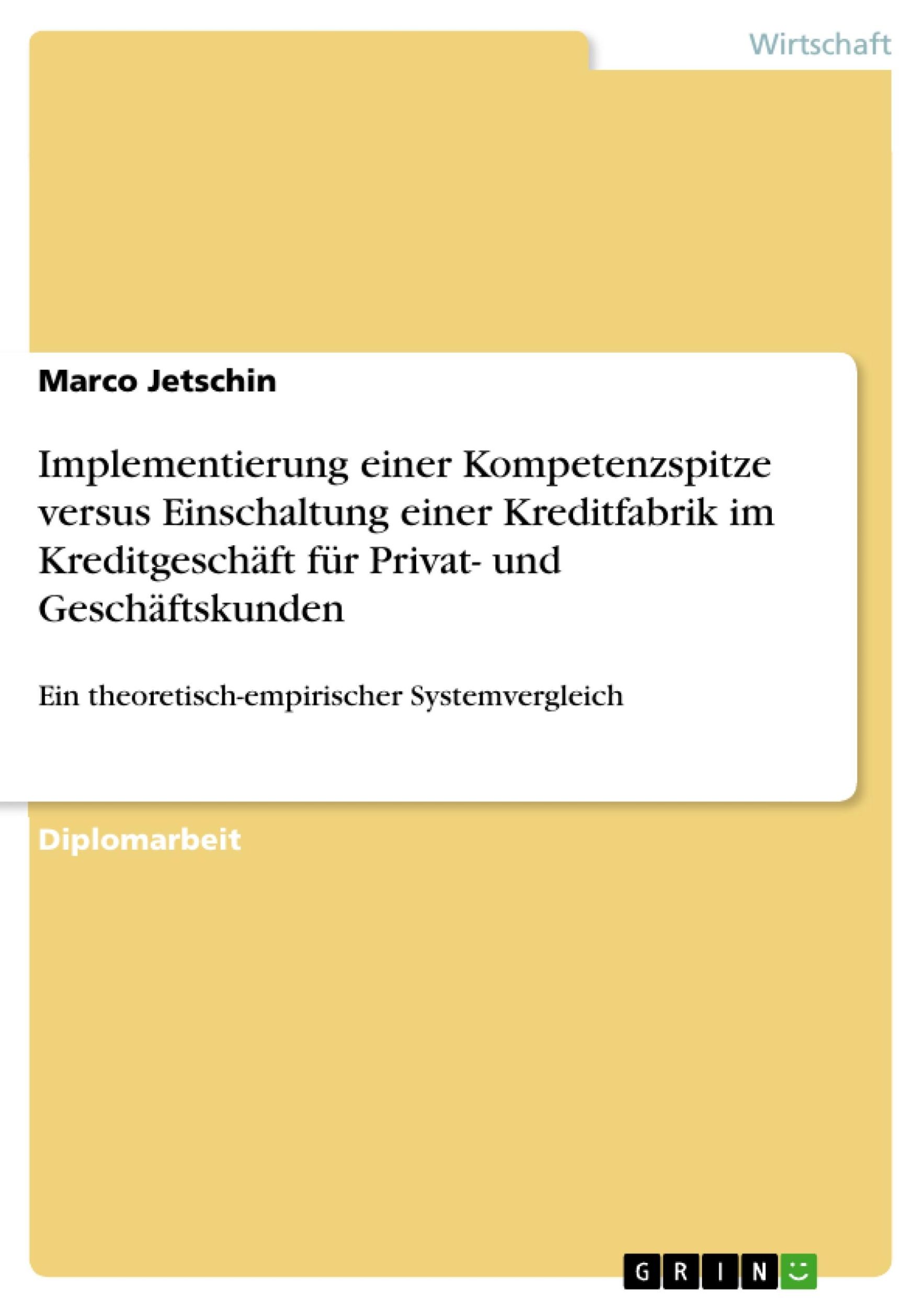 Cover: 9783640325818 | Implementierung einer Kompetenzspitze versus Einschaltung einer...