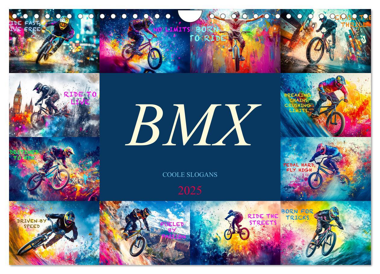 Cover: 9783457184837 | BMX - Coole Slogans (Wandkalender 2025 DIN A4 quer), CALVENDO...