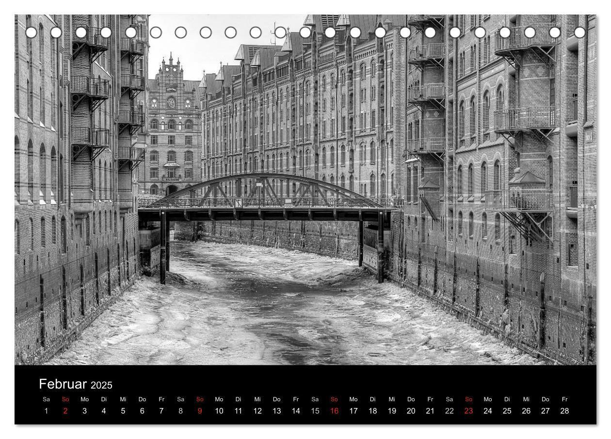 Bild: 9783435718207 | Hamburg monochrome Impressionen (Tischkalender 2025 DIN A5 quer),...