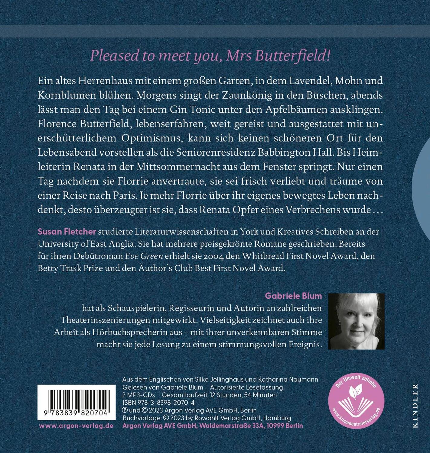 Rückseite: 9783839820704 | Florence Butterfield und die Nachtschwalbe | Susan Fletcher | MP3