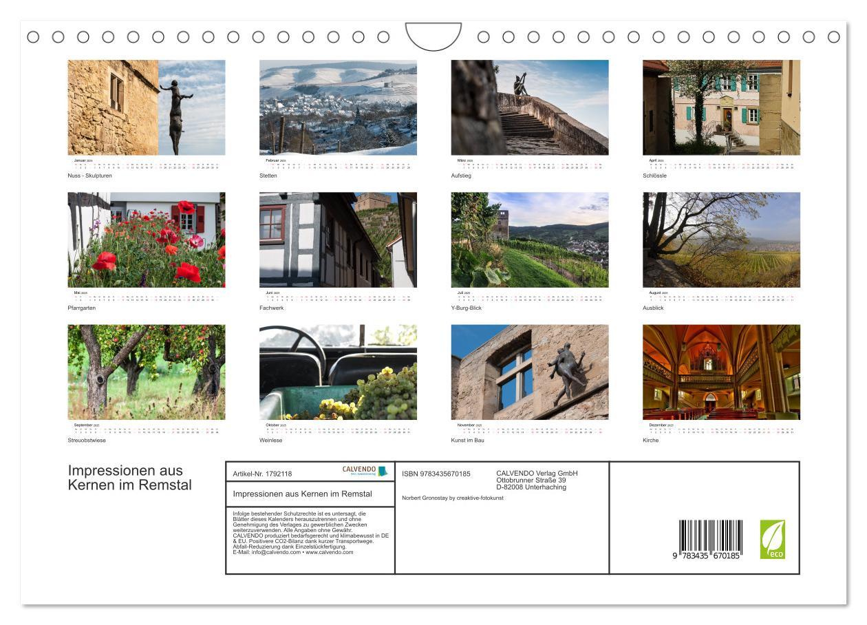 Bild: 9783435670185 | Impressionen aus Kernen im Remstal (Wandkalender 2025 DIN A4 quer),...