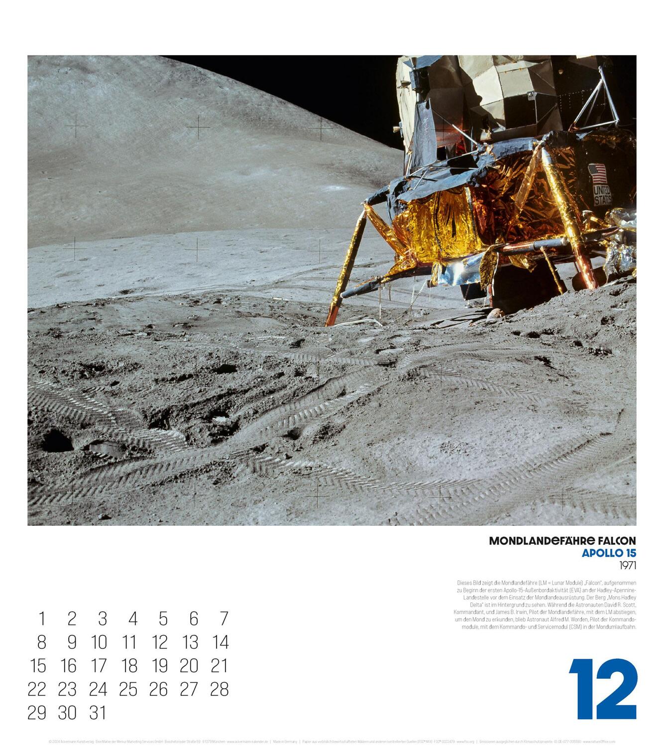 Bild: 9783838425085 | The Apollo Archives Kalender 2025 | Ackermann Kunstverlag | Kalender