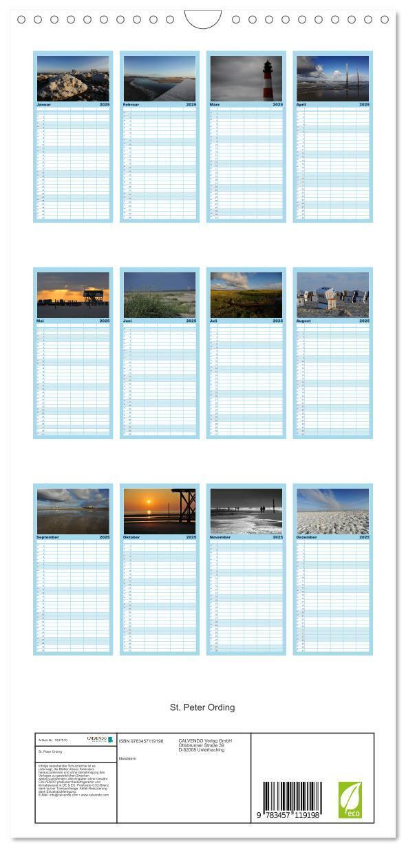 Bild: 9783457119198 | Familienplaner 2025 - St. Peter Ording mit 5 Spalten (Wandkalender,...