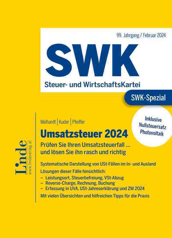 Cover: 9783707349184 | SWK-Spezial Umsatzsteuer 2024 | Stefan Melhardt (u. a.) | Taschenbuch