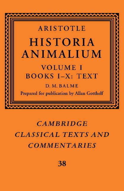 Cover: 9781107403413 | Aristotle | 'Historia Animalium': Volume 1, Books I-X: Text | Buch