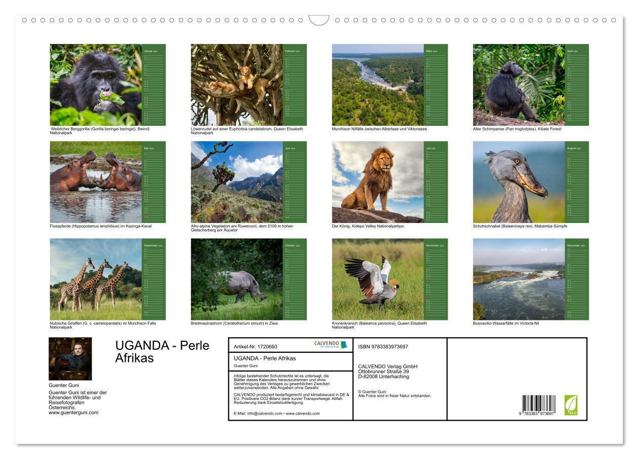 Bild: 9783383973697 | UGANDA - Perle Afrikas (Wandkalender 2025 DIN A2 quer), CALVENDO...