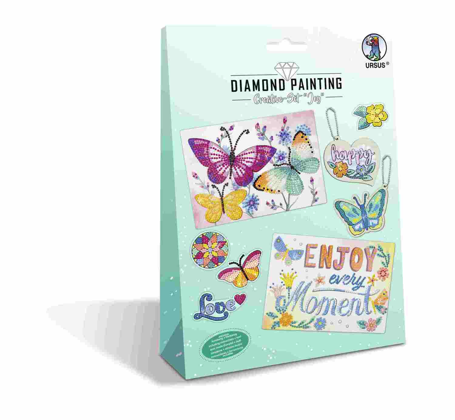 Cover: 4008525242918 | URSUS Kinder-Bastelsets Diamod Painting Creative Set Joy, 2er Karten