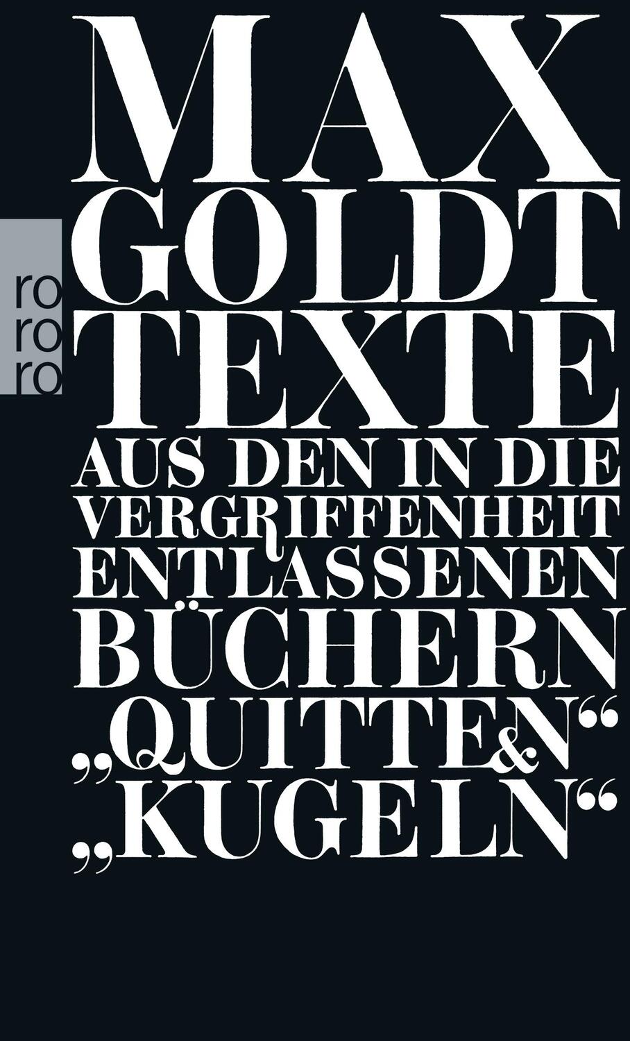 Cover: 9783499252075 | Texte aus den in die Vergriffenheit entlassenen Büchern "Quitten"...