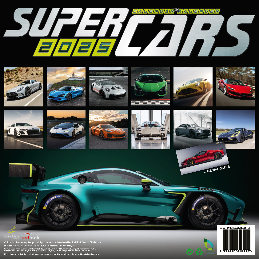 Bild: 9798893610512 | Super Cars 2025 | Kalender | 14 S. | Deutsch | 2025