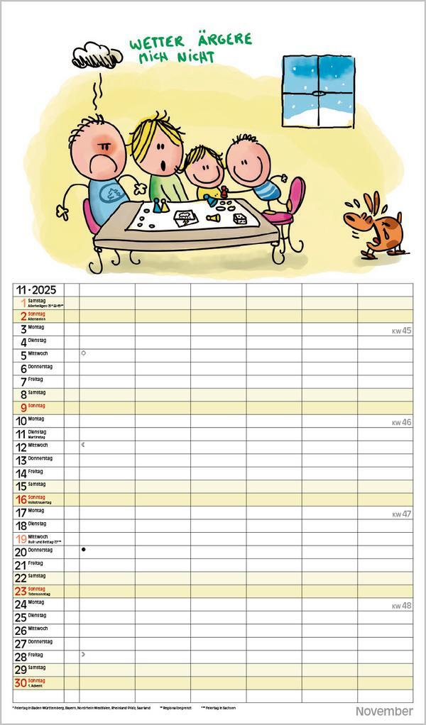 Bild: 9783731876885 | Unsere Familie ist die beste! 2025 | Verlag Korsch | Kalender | 14 S.