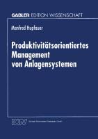 Cover: 9783824466061 | Produktivitätsorientiertes Management von Anlagensystemen | Hupfauer