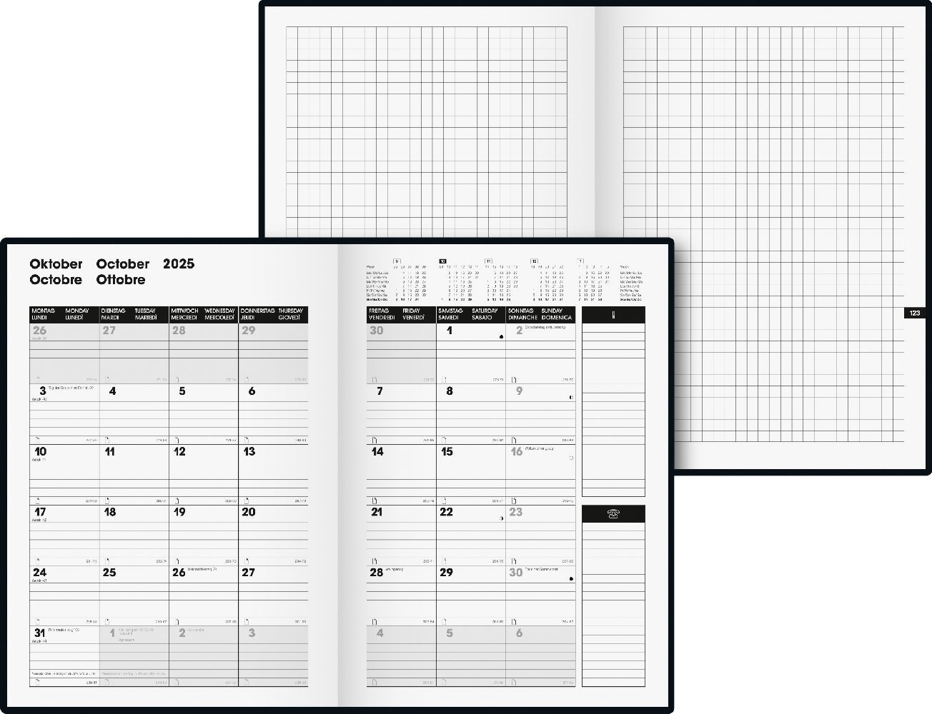 Bild: 4061947126808 | Buchkalender TimeCenter Modell 726 (2025) | 2 Seiten = 1 Monat, A5