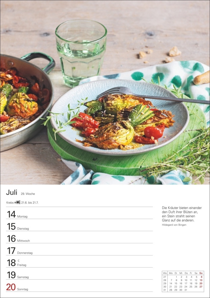 Bild: 9783840033865 | Küchenkalender Wochenplaner 2025 - 53 Blatt mit Zitaten und Rezepten