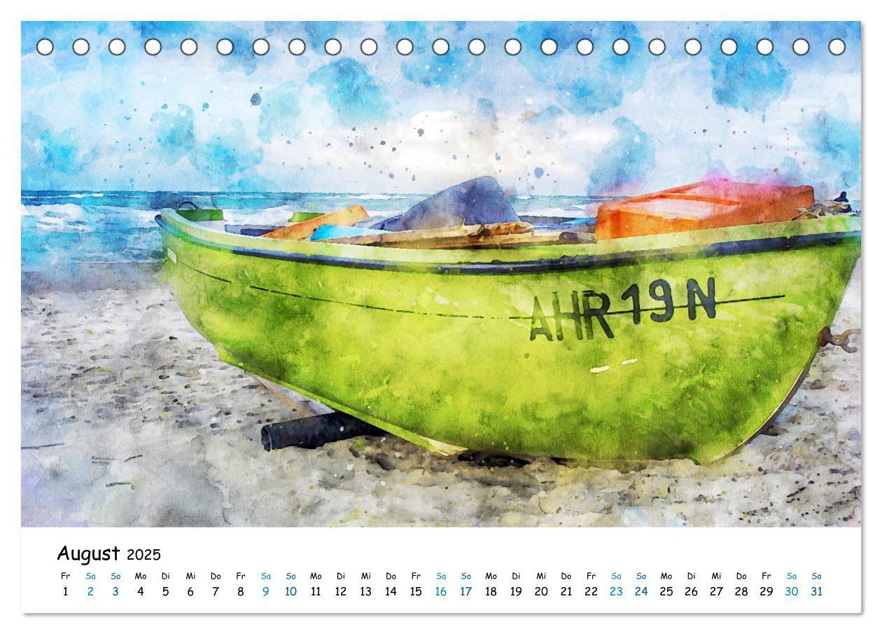 Bild: 9783435143979 | Aquarell Illustrationen vom Darß (Tischkalender 2025 DIN A5 quer),...