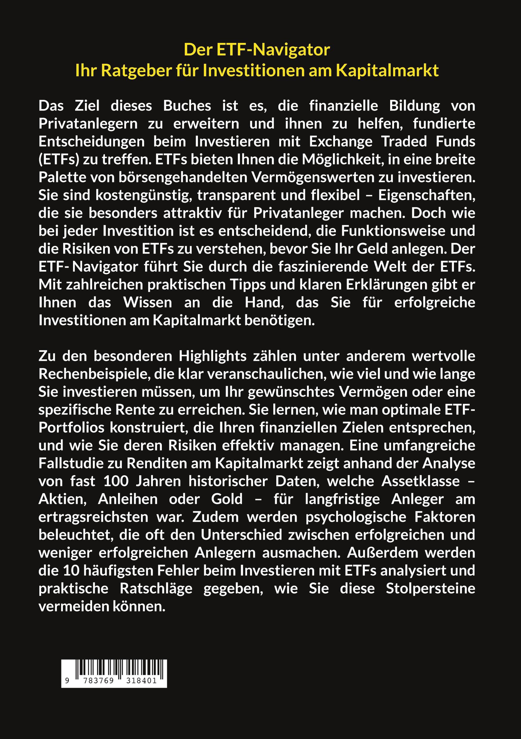 Rückseite: 9783769318401 | ETF-Navigator: Das Handbuch für clevere Anleger, die am...