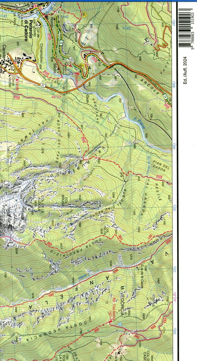 Bild: 9788883151903 | Dolomiti Sinistra Piave | 1:25000 | (Land-)Karte | Italienisch | 2024