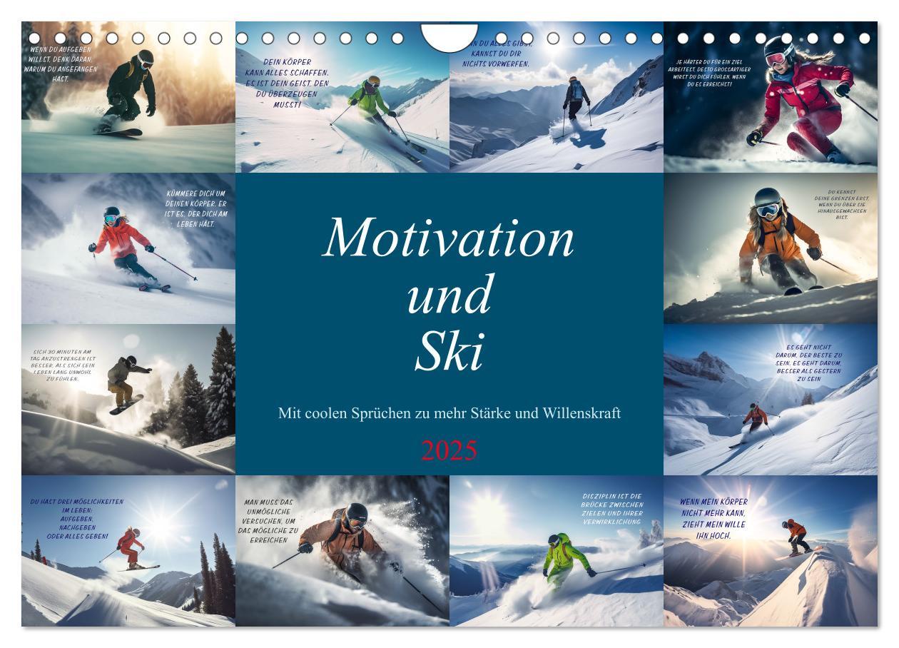 Cover: 9783383869297 | Motivation und Ski (Wandkalender 2025 DIN A4 quer), CALVENDO...