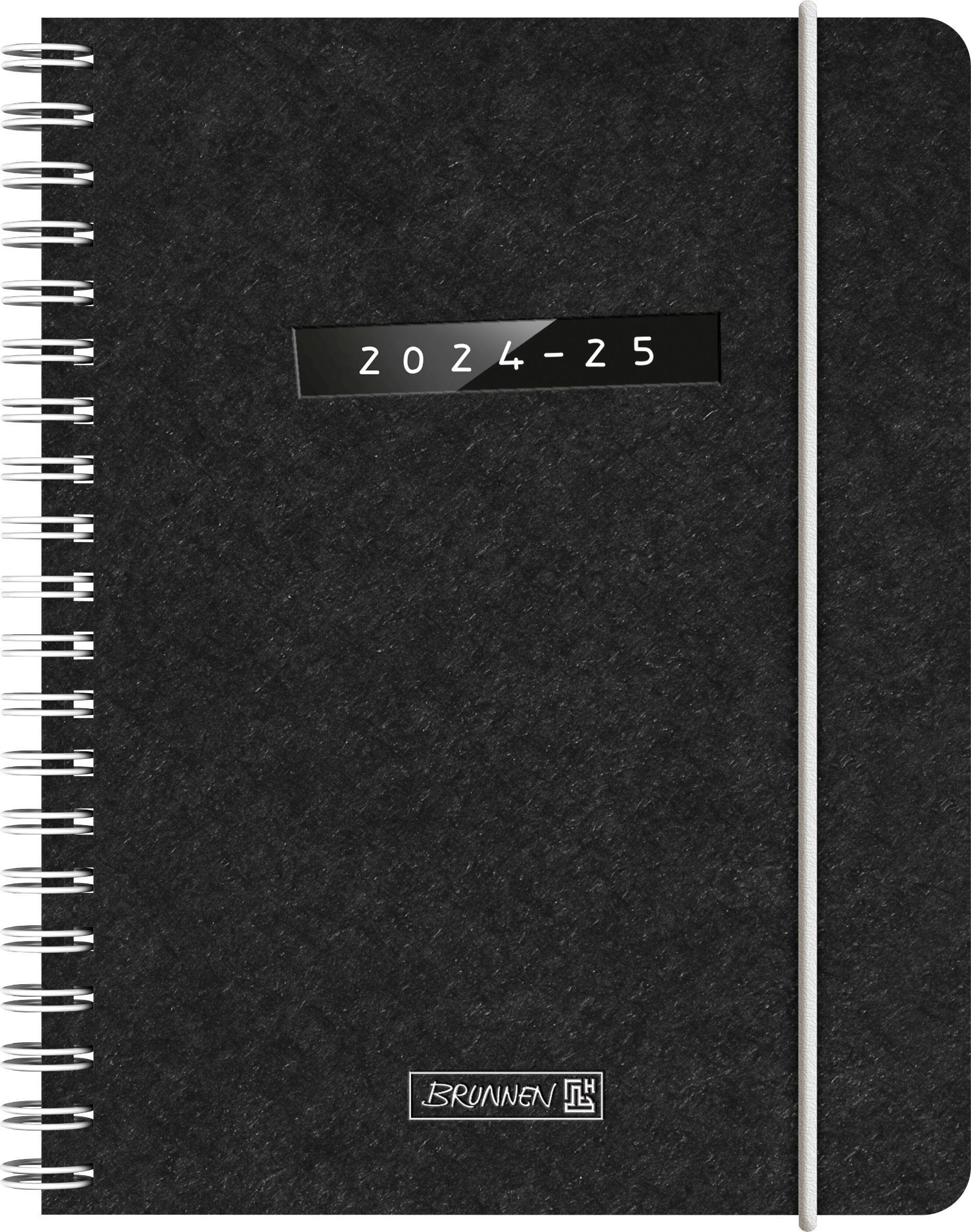 Cover: 4061947119794 | Schülerkalender Naturkarton Monochrome schwarz A6 2024/2025 | Kalender