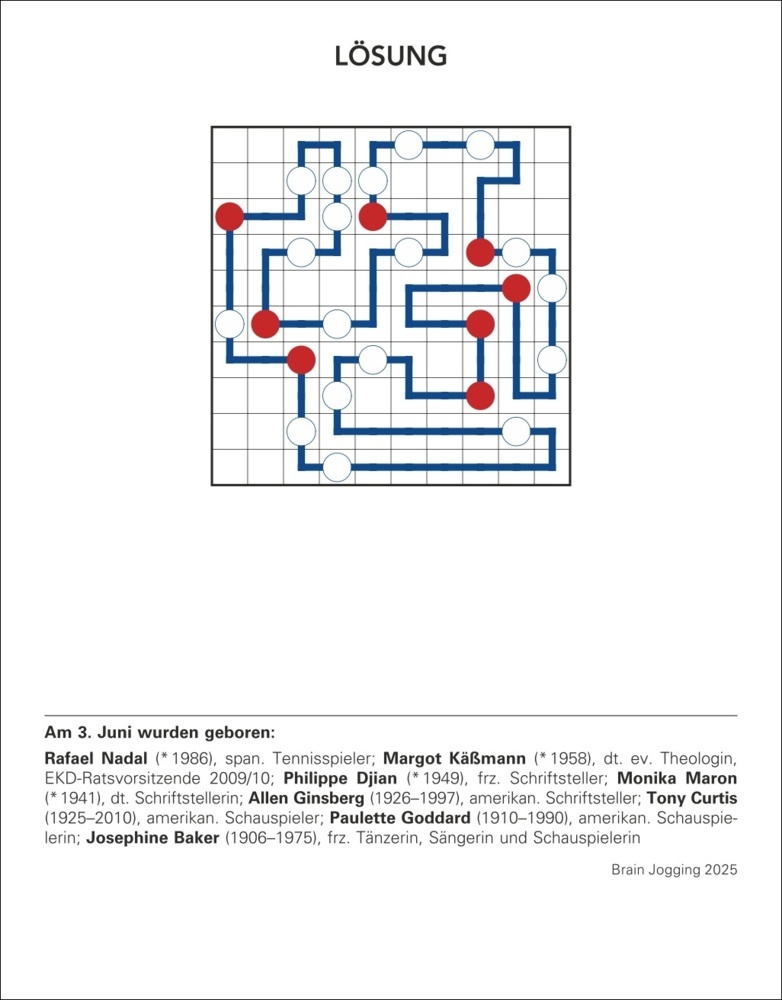 Bild: 9783840033254 | Brain Jogging Tagesabreißkalender 2025 - Gedächtnis, Konzentration,...