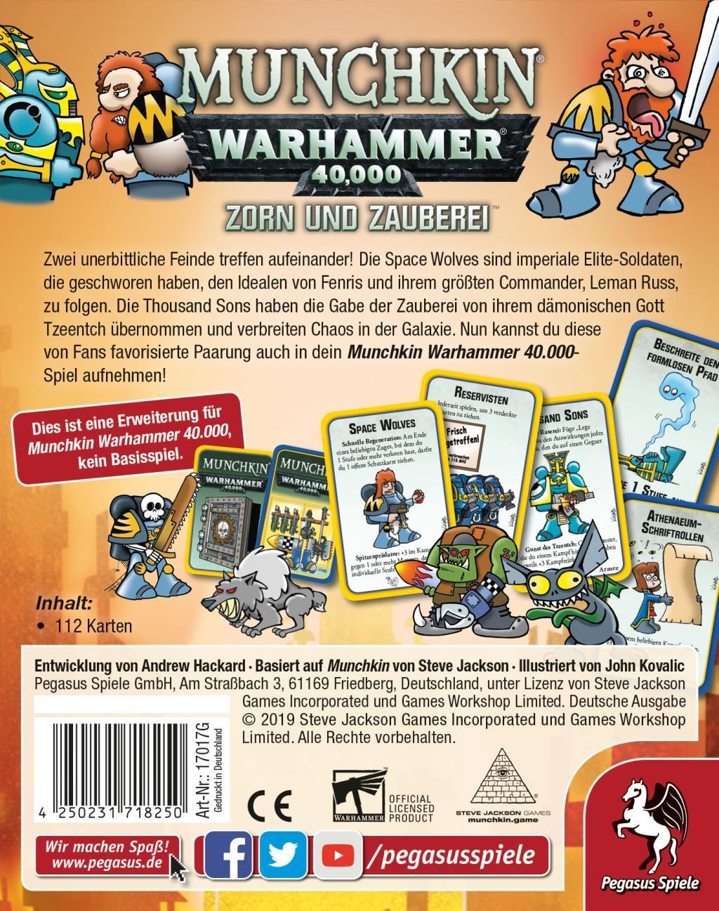 Bild: 4250231718250 | Munchkin Warhammer 40.000: Zorn und Zauberei (Erweiterung) | Spiel