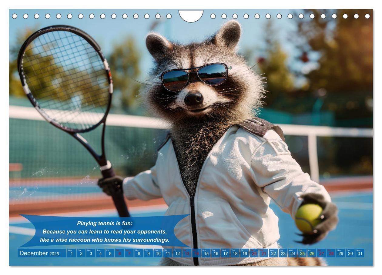 Bild: 9781325989416 | Funny animals as tennis players (Wall Calendar 2025 DIN A4...