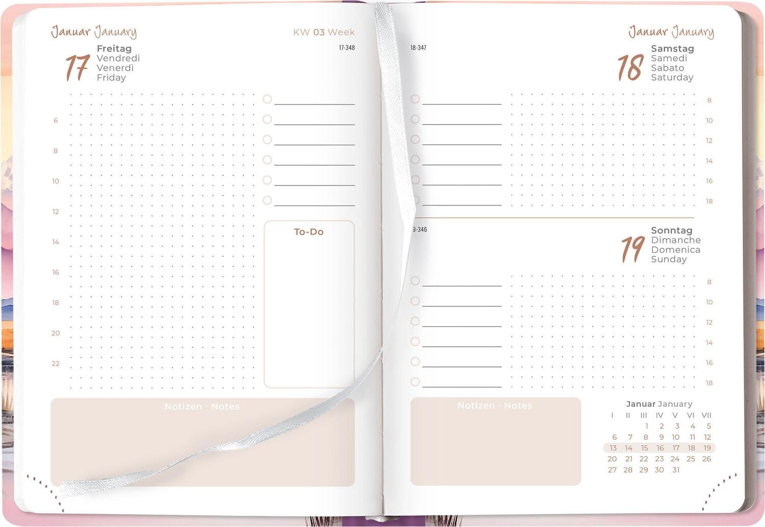 Bild: 4251732344573 | Daily Journal Style Aquarelle 2025 - Taschen-Kalender A6 - Day By...