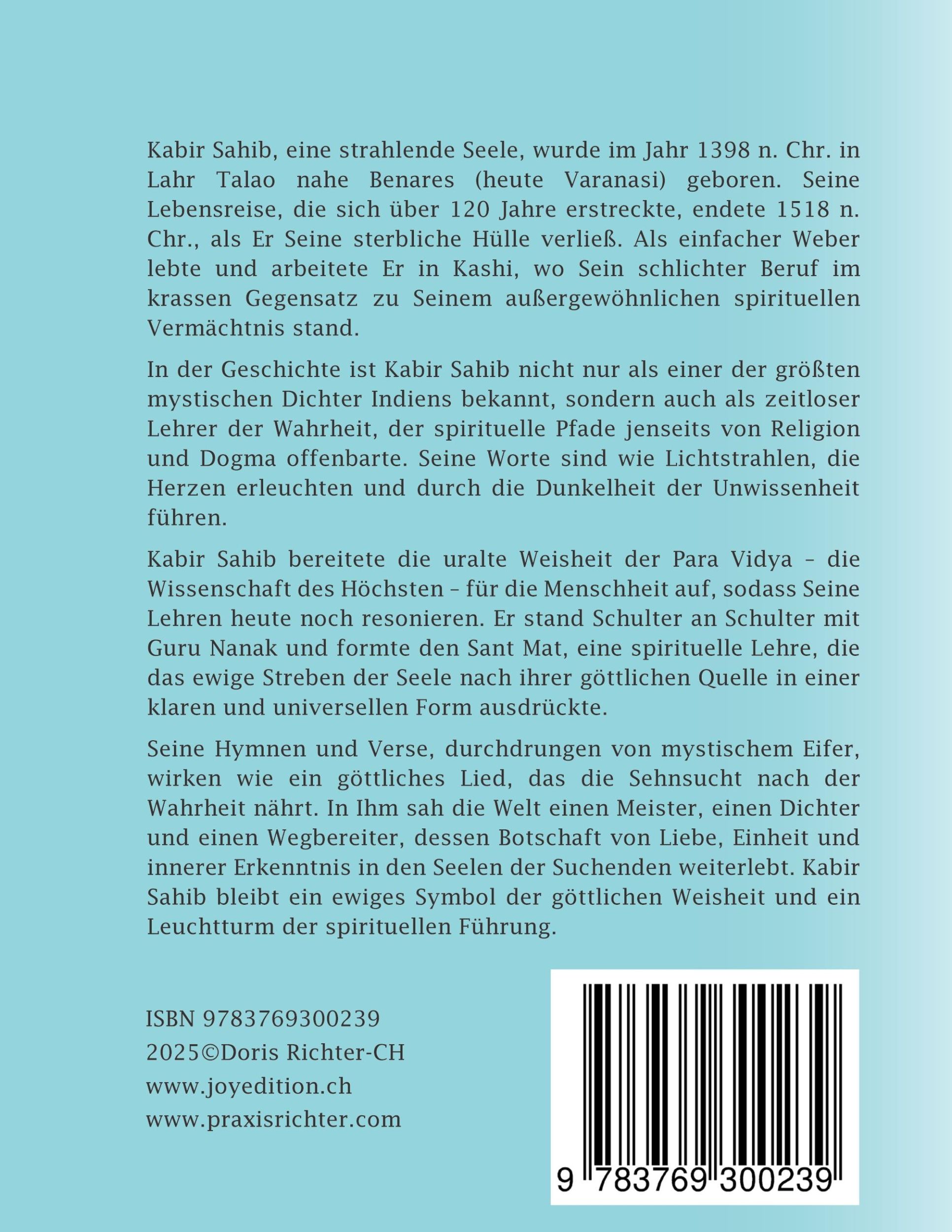 Rückseite: 9783769300239 | Ewiges Licht - LORD KABIR und seine Botschaft | Doris Richter | Buch