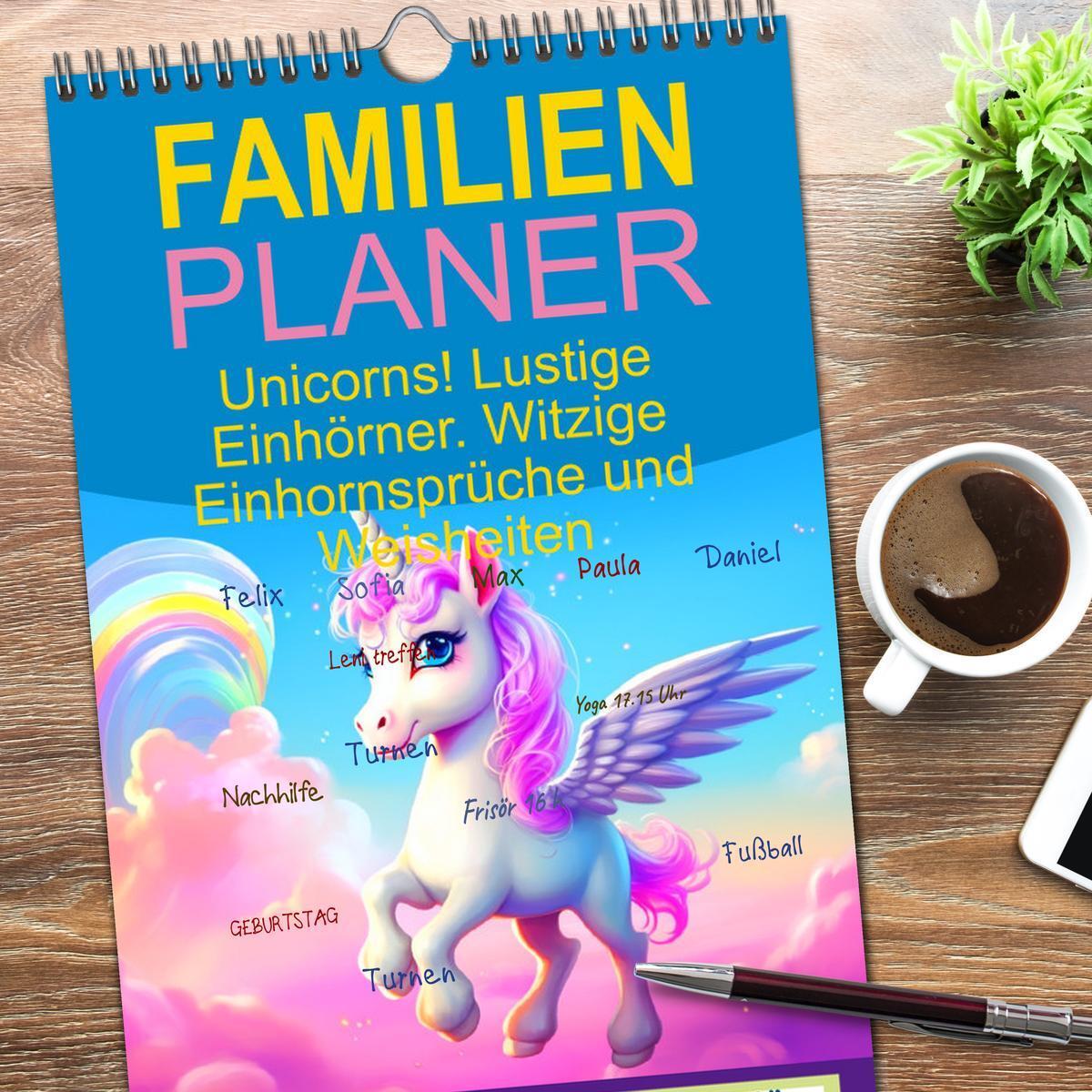 Bild: 9783457133880 | Familienplaner 2025 - Unicorns! Lustige Einhörner. Witzige...