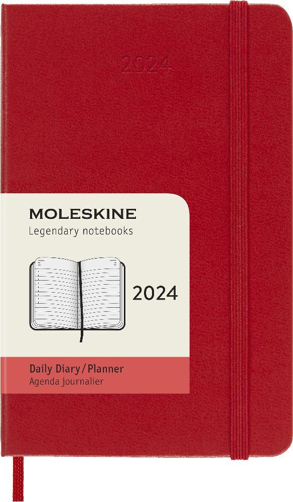 Bild: 8056598856552 | Moleskine 12 Monate Tageskalender 2024, Pocket/A6, Scharlachrot | Buch