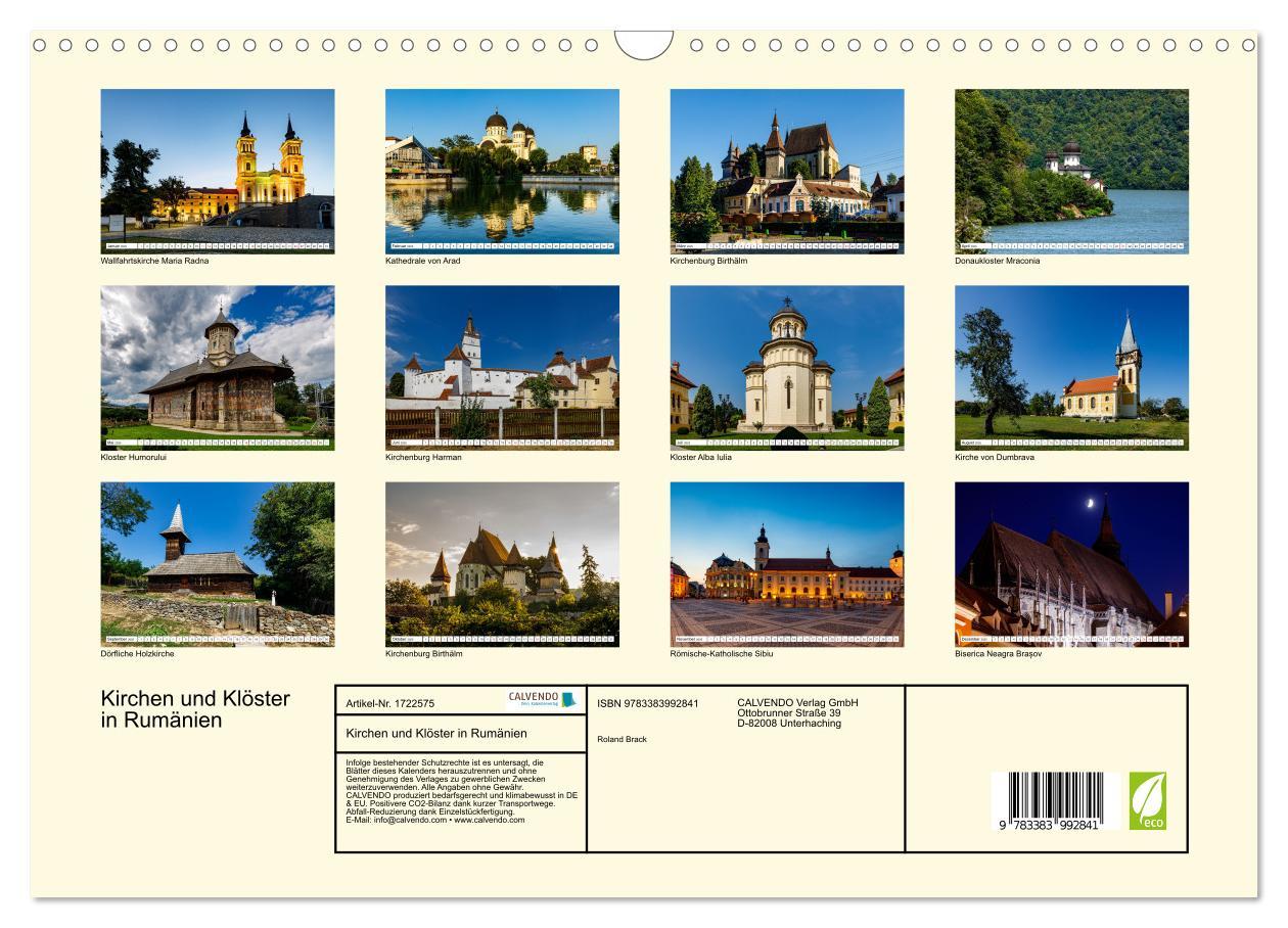 Bild: 9783383992841 | Kirchen und Klöster in Rumänien (Wandkalender 2025 DIN A3 quer),...