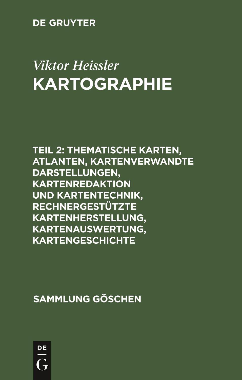 Cover: 9783110102864 | Thematische Karten, Atlanten, kartenverwandte Darstellungen,...