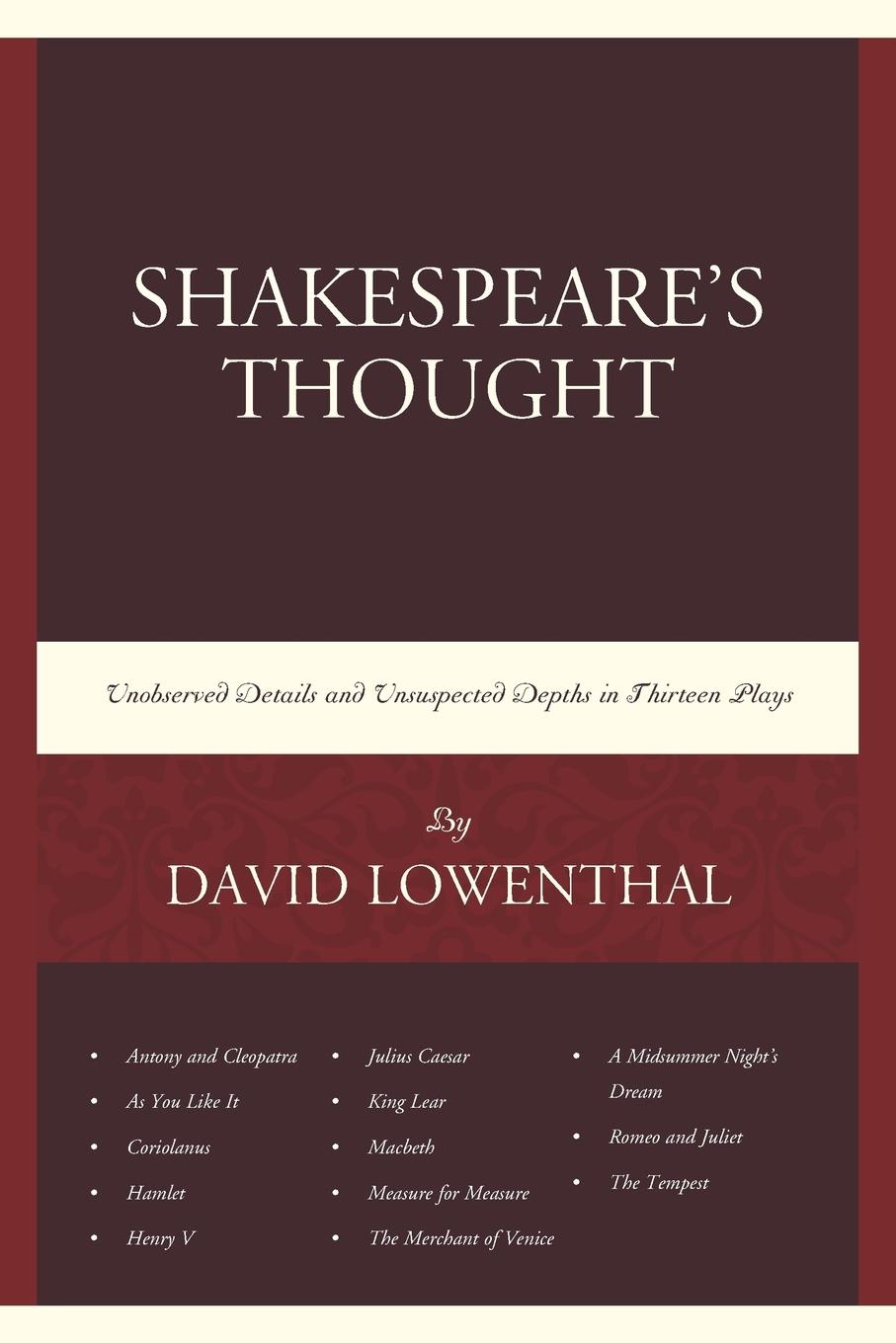 Cover: 9781498537506 | Shakespeare's Thought | David Lowenthal | Taschenbuch | Englisch