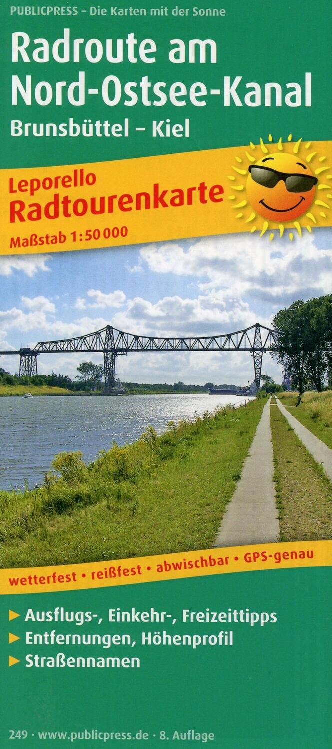 Cover: 9783899202496 | Radwanderkarte Radroute Nord-Ostsee-Kanal 1 : 50 000 | (Land-)Karte