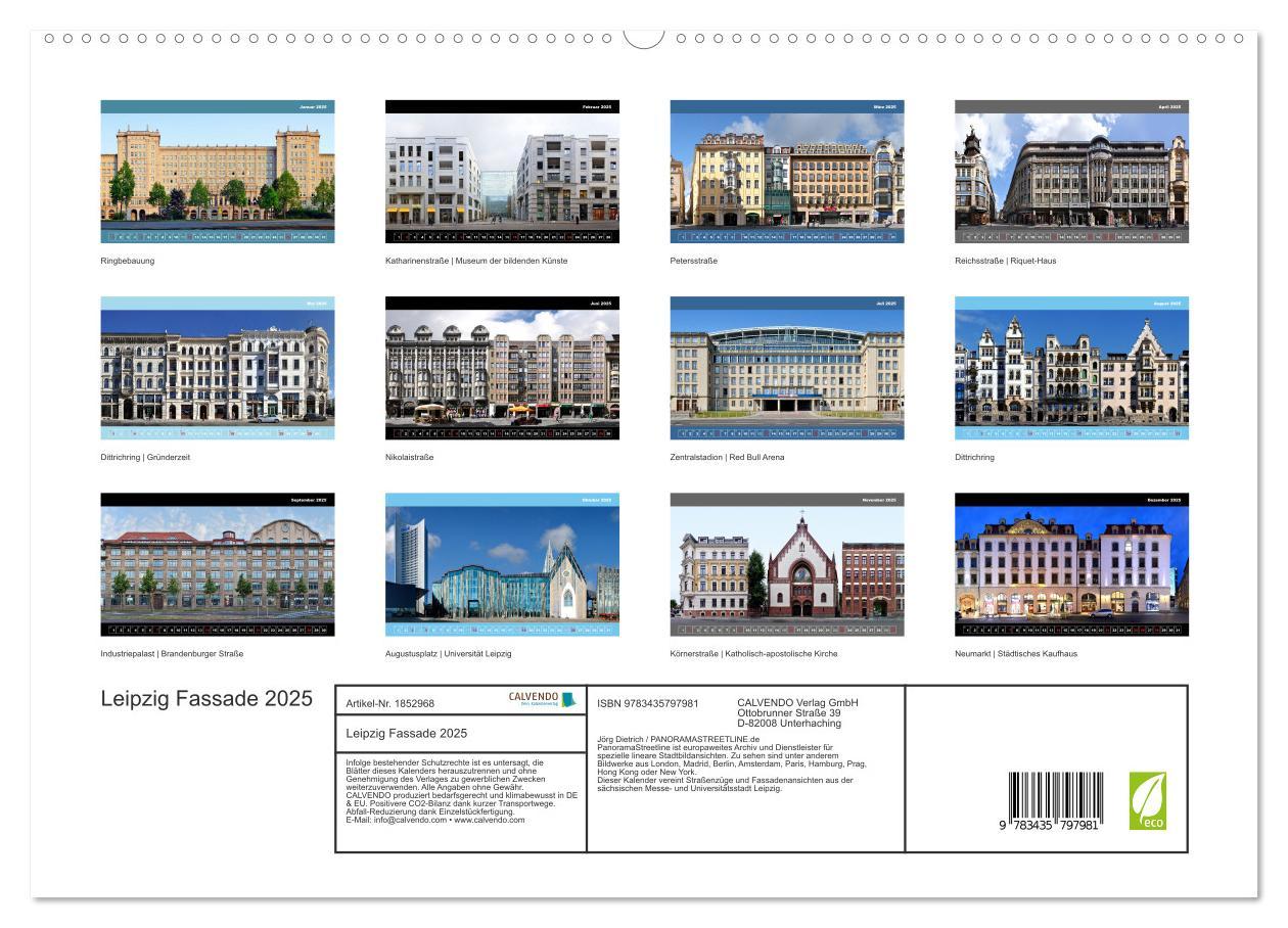 Bild: 9783435797981 | Leipzig Fassade 2025 (Wandkalender 2025 DIN A2 quer), CALVENDO...