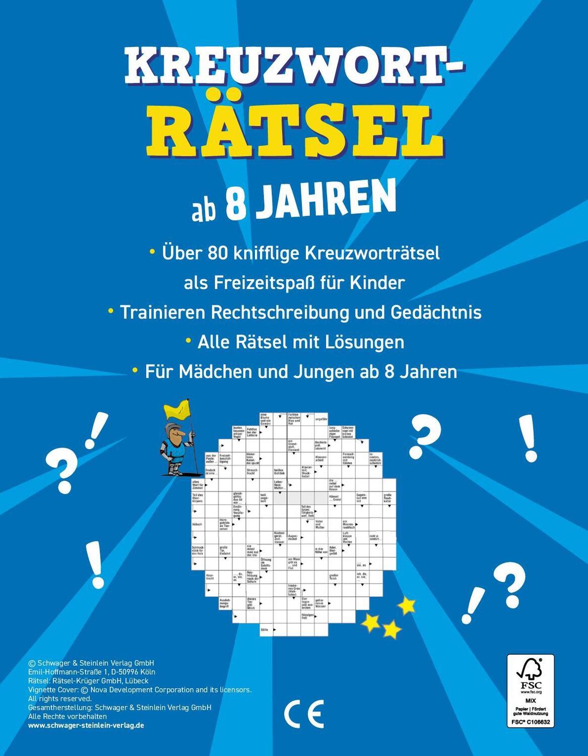 Rückseite: 9783849944940 | Kreuzworträtsel ab 8 Jahren | Knifflige Rätsel für Kinder | Verlag