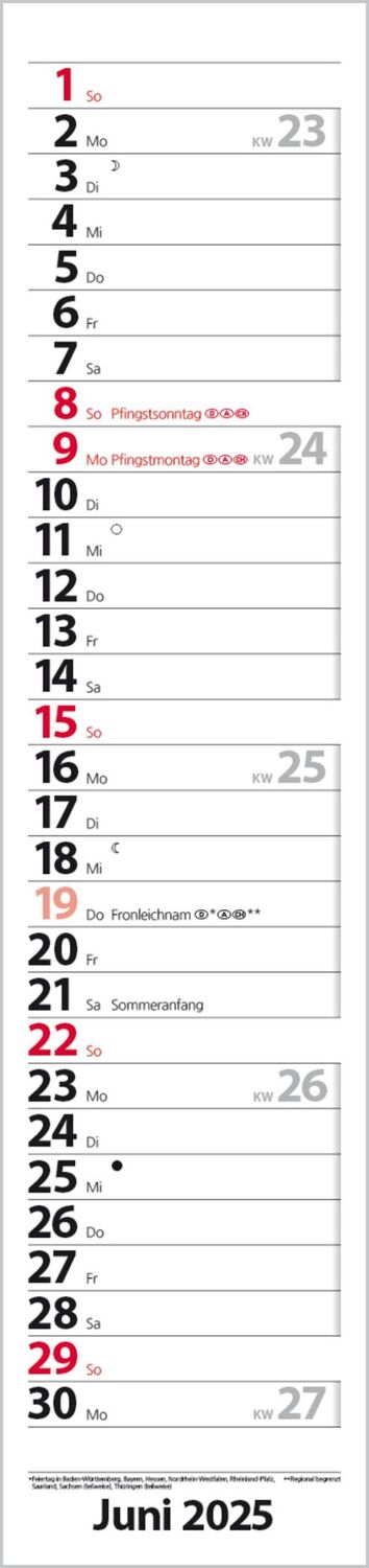 Bild: 9783731879596 | Streifenplaner Compact Rot 2025 | Verlag Korsch | Kalender | 13 S.